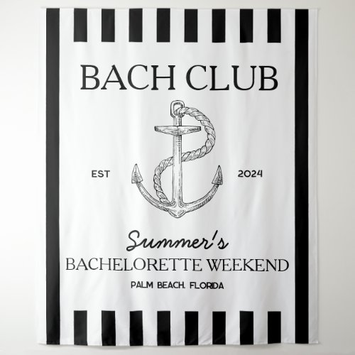 Coastal Bachelorette theme anchor bach club Tapestry