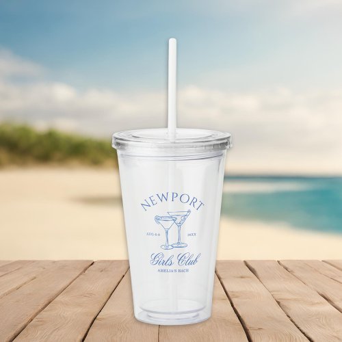 Coastal Bachelorette Weekend Girls Club Acrylic Tumbler