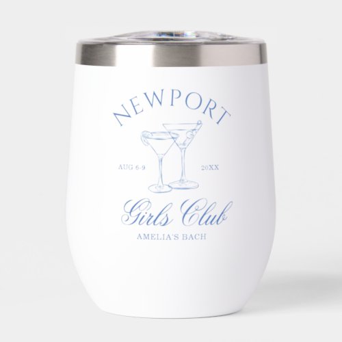 Coastal Bachelorette Weekend Girls Club Thermal Wine Tumbler