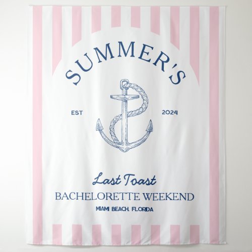 Coastal Bachelorette Weekend modern nautical Tapestry