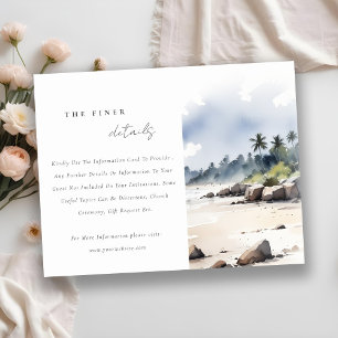 Coastal Bali Beach Palm Tree Wedding Details Enclosure Card