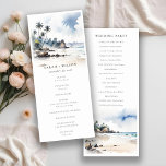 Coastal Bali Beach Palm Tree Wedding Program<br><div class="desc">If you need any further customization please feel free to email me on yellowfebstudio@gmail.com. or message via Zazzle.</div>