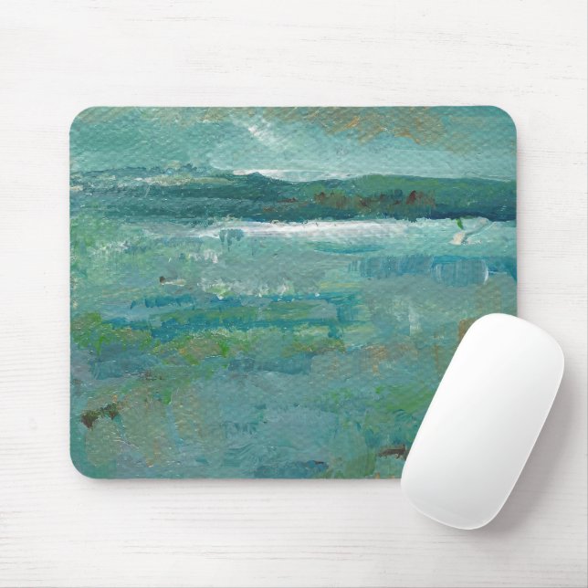 Coastal Beach Abstract Ocean Painting Mouse Pad (With Mouse)