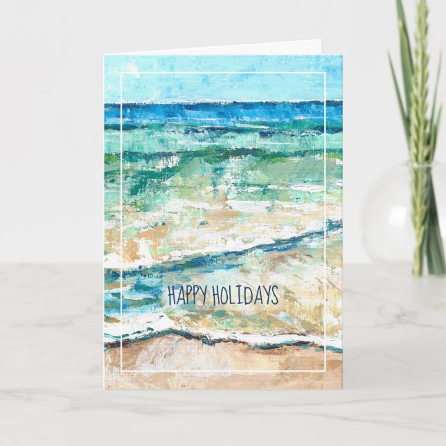 Coastal Beach Abstract Painted Art Card (Front)