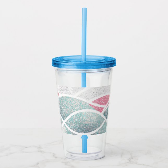 Coastal/Beach abstract waves  Acrylic Tumbler (Front)