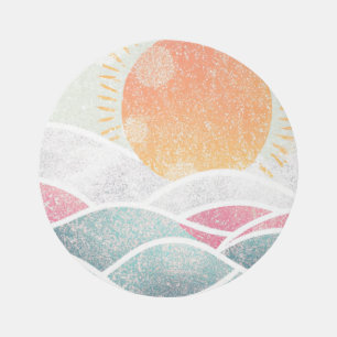 Coastal/Beach abstract waves  Outdoor Rug