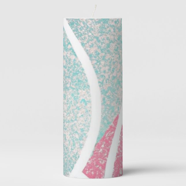 Coastal/Beach abstract waves  Pillar Candle (Front)