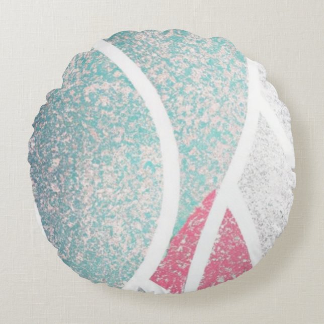 Coastal/Beach abstract waves  Round Pillow (Front)