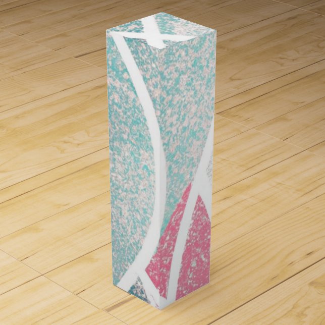 Coastal/Beach abstract waves  Wine Box (Front)