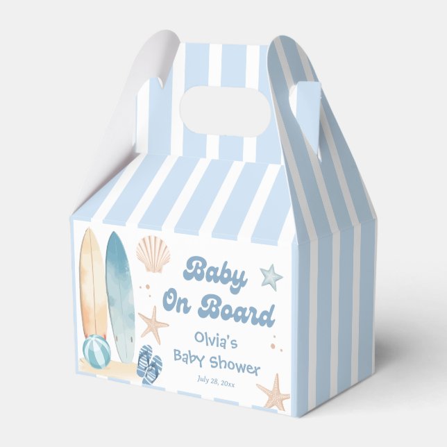 Coastal Beach Baby on Board Baby Shower  Favor Boxes (Front Side)