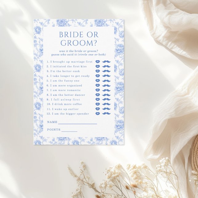 Coastal Beach Bach Floral Bride or Groom Game Enclosure Card (Creator Uploaded)