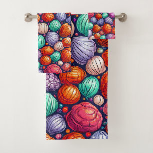 Coastal Beach Bathroom Decor Summer Ocean Theme Bath Towel Set