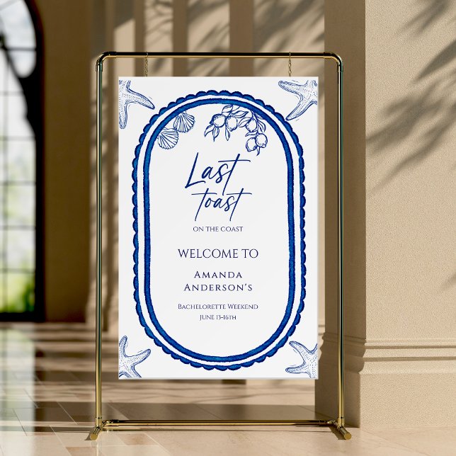 Coastal Beach Bechelorette Weekend Welcome Sign (Creator Uploaded)