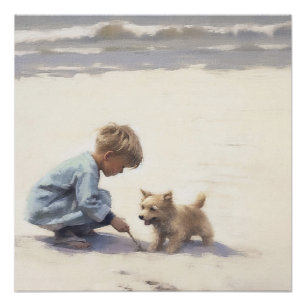 Coastal Beach Best Friends Landscape Poster