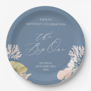 Coastal Beach Big One First Birthday Paper Plates