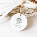 Coastal Beach blue seashell bridal shower Favor Tags<br><div class="desc">Seaside beach shell blue bridal shower tags. Coastal bridal shower.</div>