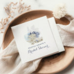 Coastal Beach blue seashell bridal shower Napkins<br><div class="desc">Seaside beach shell blue bridal shower napkins. Coastal bridal shower.</div>