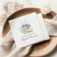 Coastal Beach blue seashell bridal shower