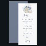 Coastal beach blue seashell wedding menu<br><div class="desc">Coastal beach blue seashell wedding menu.</div>