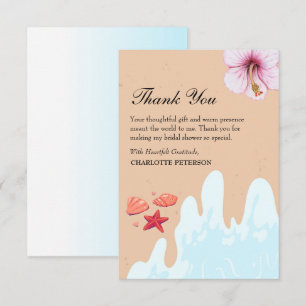 Coastal Beach Bridal Shower  Thank You Card