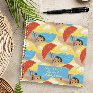 Coastal Beach Chair Personalized Spiral Notebook