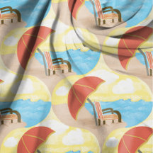 Coastal Beach Chairs Illustrated Pattern 