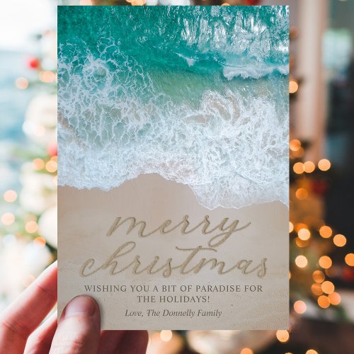 Coastal Beach Christmas Holiday Card