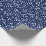 Coastal Beach Christmas Nautical Anchor Tree Wrapping Paper<br><div class="desc">Pattern of nautical anchor trees. The background color is navy blue,  however you can change that to another color. Click on the Customize button and use the background palette to change the color.</div>