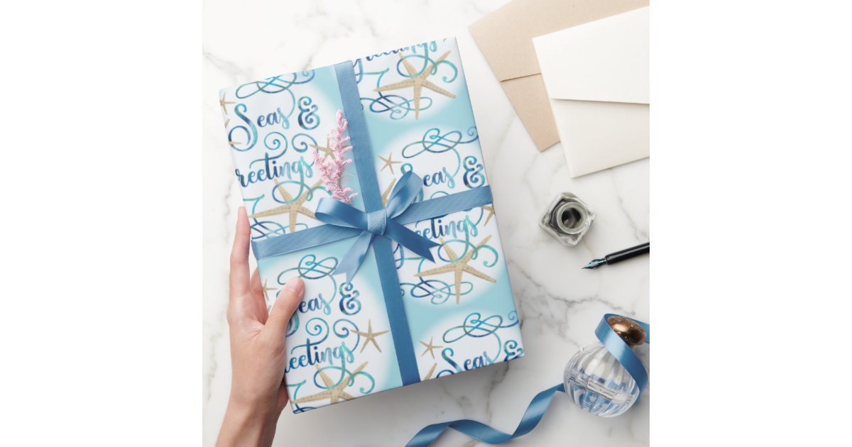 Coastal Christmas Wrapping Paper 