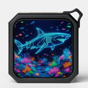 Coastal/Beach colorful neon shark Bluetooth Speaker