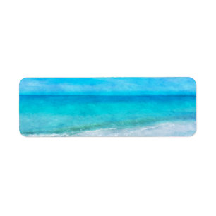 Coastal Beach Decor in Teal Aqua Turquoise Blue Label