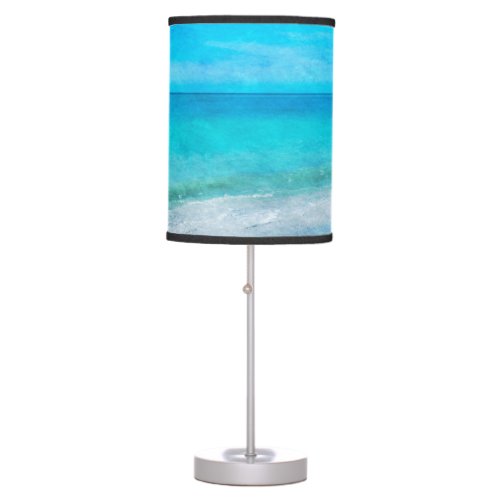 Coastal Beach Decor in Teal Aqua Turquoise Blue Table Lamp