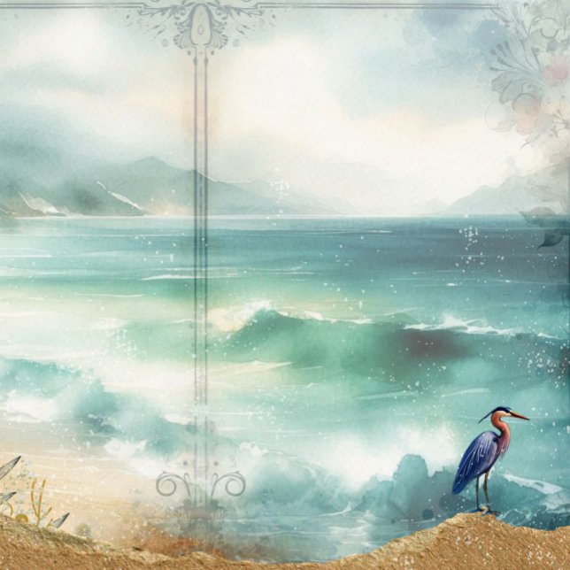 Coastal Beach Decoupage Junk Journal Scrapbook  (Coastal Beach Decoupage Junk Journal Scrapbook Paper)