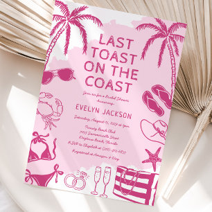 Coastal Beach Doodle Bridal Shower Invitation