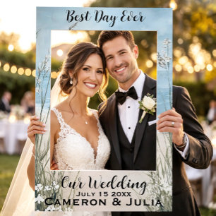 Coastal Beach Grass Wedding Selfie Frame