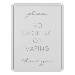 Coastal Beach Gray No Smoking Sign
