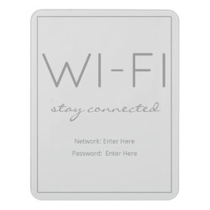 Coastal Beach Gray Wi-Fi Guest Sign