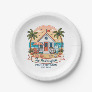 Coastal Beach House Family Reunion  Paper Plates