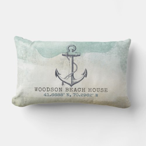Coastal Beach House Nautical Family Coordinates  Lumbar Pillow