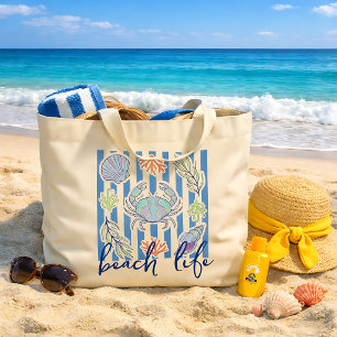 Coastal Beach Life Summer Tote Bag