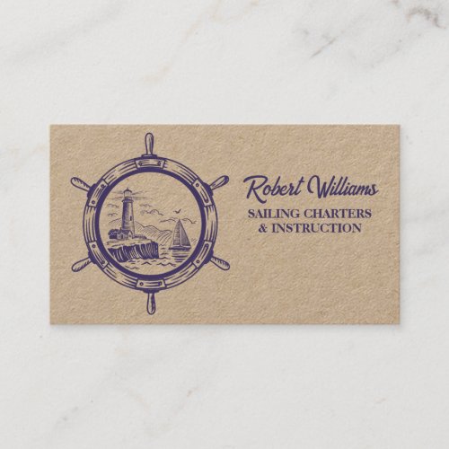 Coastal Beach Lighthouse Boating Sailing Nautical  Business Card