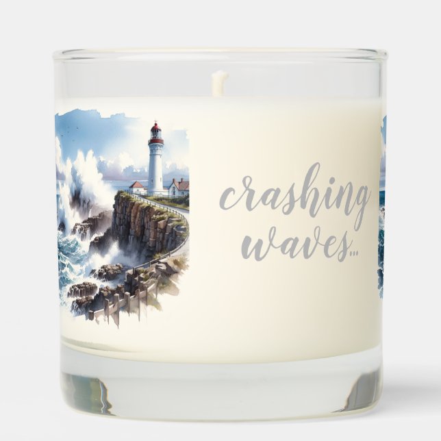 Coastal Beach Lighthouse Scented Candle (Front)