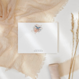 Coastal Beach Marine Faux Gold Note Card