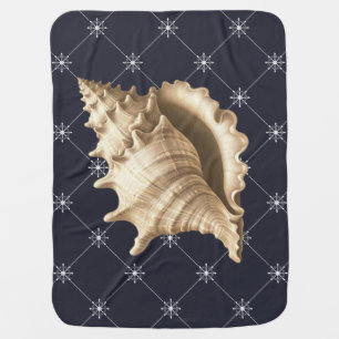 Coastal/beach/nautical seashell baby blanket