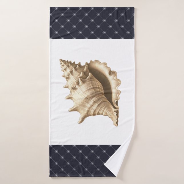 Coastal/beach/nautical seashell  bath towel (Bath Towel)