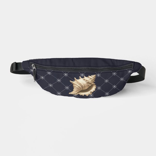 Coastal/beach/nautical seashell  fanny pack (Front)