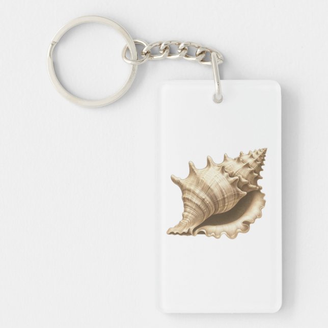 Coastal/beach/nautical seashell  keychain (Front)