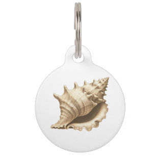 Coastal/beach/nautical seashell pet ID tag