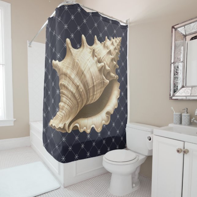 Coastal/beach/nautical seashell  shower curtain (In Situ)