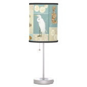 Coastal Beach Ocean Seashore Collage Sea Turtle Table Lamp (Right)